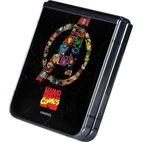Marvel Classic Comics Avengers Logo Galaxy Z Flip5 5G Skin